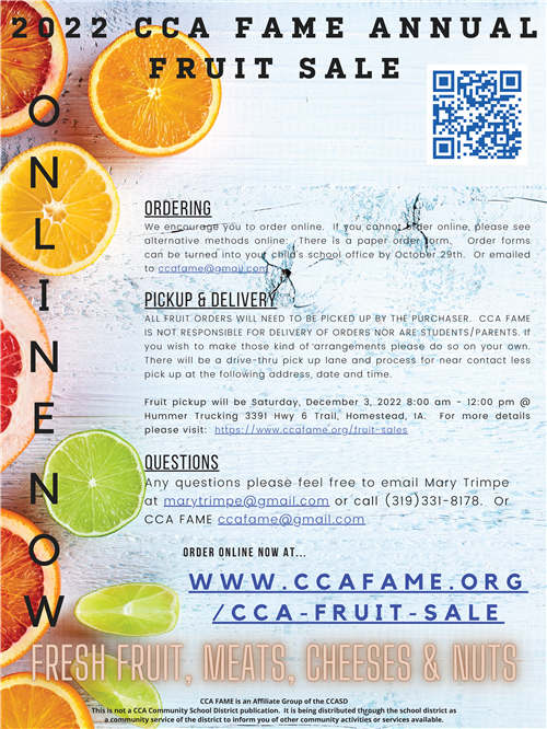 FAME fruit sale flyer